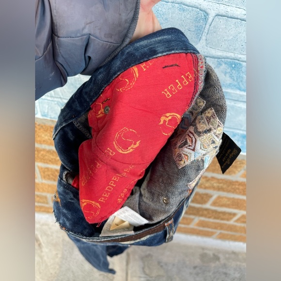 Red Pepper Y2K Embroidered Denim Pants Boot Cut Low Rise size 24 - Picture 13 of 16